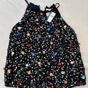 Anthropologie Black and Red Camisole with Adjustable Straps